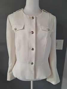 WHBM Sz 12/L Classy Elegant Perfect Fit Peplum Blazer Jacket Orig Price $220 - Picture 1 of 24
