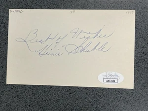 Heinie Schuble Signed Cut 3 x 5 Index Card- JSA Authenticated Golf - Picture 1 of 3