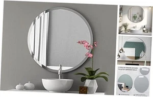 Frameless Round Mirror 28 Inch, Round Mirror with 1 inch Beveled Edge, Beveled  - Picture 1 of 8