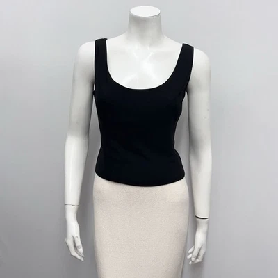 Vintage Moschino Couture Top Black Sleeveless I 42 F 38 USA 8 Fits a Size 4 - Image 1 of 4