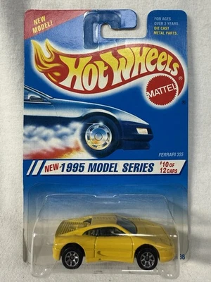 Hot Wheels 1995 First Editions Ferrari 355 Yellow 7sp #350 Diecast Car 13338 - Image 1 of 4