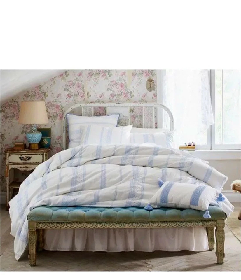 Simply Shabby Chic Bohemian Blue Embroidered Twin Duvet Cover Set 2pc - Image 1 of 1