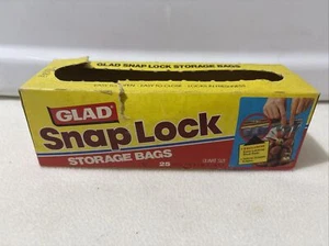 Vintage Glad Snap Lock Aufbewahrungstaschen Quartgröße NUR LEERKARTON Requisite Sammlerstück - Bild 1 von 8