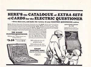 1928 Knapp Electric Questioner Extra Question Cards Vintage Print Ad Mom & Child - Picture 1 of 1