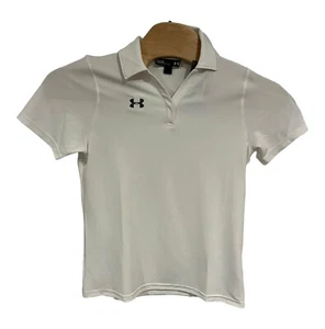 Under Armour Heatgear PERFORMANCE TEAM WOMEN'S POLO T-shirt Top White Size M - Picture 1 of 14