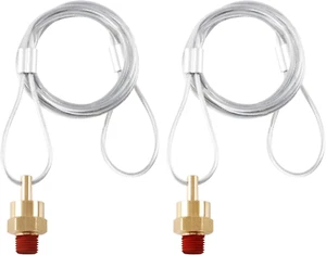 2PCS Air Tank Drain Valve Plug Fitting 1/4" NPT with 60" Cable Valve, Air Brake - Bild 1 von 12