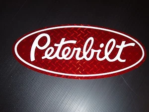 5 Peterbilt Red diamond plate vinyl Grill Hood Decal Emblems - Picture 1 of 2