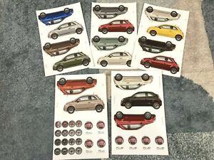 Rare 5 Sheets of Collectible Fiat Automobile Stickers - Decals - 40+ Stickers