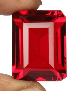 AAA+ Large Red Topaz 87.25 Ct. Emerald Cut Loose Gemstone Gift for Women/Her - Picture 1 of 6