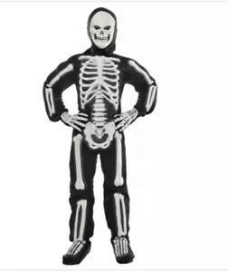 Skeleton Scary Bones Child Halloween Costume Size M 8-10 Jumpsuit - Picture 1 of 5