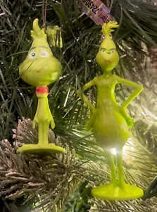 2025 2ct (Grinch Child & Adult) How The Grinch Stole Christmas Tree Ornaments - Picture 1 of 1