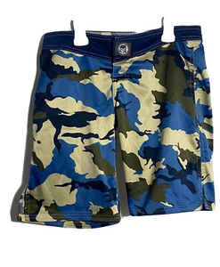 Fighter Girls Combat Shorts MMA Boxing Blue Green Camo Made in USA size 5 - Picture 1 of 11