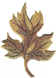 Gelbe Eiche Blatt Aufnäher bestickt ausgeschnitten Aufbügeln Nähen - Bild 1 von 1
