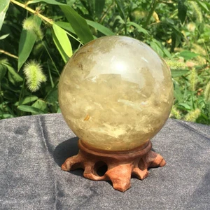 1.65LB Natural Smoky citrine Sphere Ball Quartz Crystal Reiki Healing -0 - Picture 1 of 18