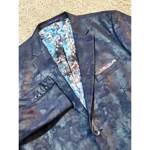 Alan Flusser Men's XXL Blazer Jacket Metallic Sheen Unique Print Lining Formal - Picture 1 of 5