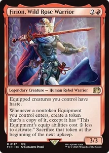 FOIL FIRION, WILD ROSE WARRIOR Magic The Gathering casi nuevo Final Fantasy 1 raro - Imagen 1 de 1