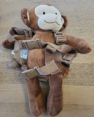 Arnês de segurança infantil Travel Bug marrom macaco pelúcia criança bolso 2 em 1 - Imagem 1 de 4