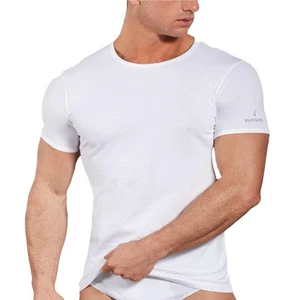 3 T-Shirts Crew-Neck Men's Half Sleeve Cotton Bielastic Navigare Stretch - Picture 1 of 5