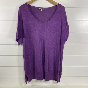 Eileen Fisher Sweater Womens Large Linen Short Sleeve Tunic Pullover Lightweight - Picture 1 of 10