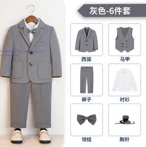 5pcs Boys Suit Set Modern Fit Kids Child Suits Boys Wedding Outfits Jacket+Pants - Picture 1 of 24