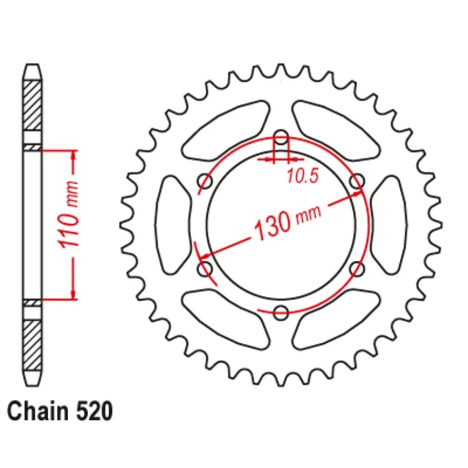 SuperSprox Rear Sprocket 42T for Kawasaki EX500 NINJA 2006-2009 >520 Foto 1 de 1