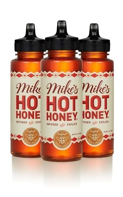 MIKE'S HONEY Mike’s Hot Honey, 12 oz Squeeze Bottle (3 Pack), Honey with a Kick, Sweetness