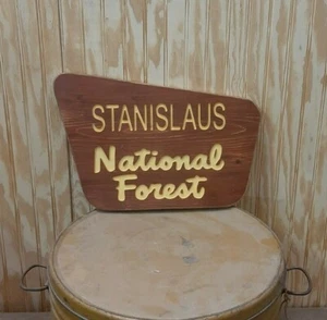 Stanislaus National Forest/Rustic/Carved/Wood Sign/Cabin/Décor/California - Picture 1 of 5