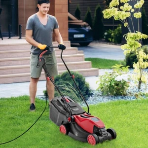 10 AMP Corded Walk-Behind Lawnmower 13" Corded Electric Grass w/Collection Box - Picture 1 of 10