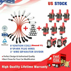 Juego de bobinas de encendido y cables de bujía para GMC Chevy 4.8L 5.3L 6.0L UF-262 D585 EE. UU. - Imagen 1 de 20