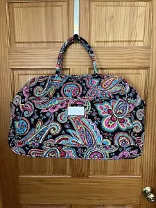 Vera Bradley Parisian Paisley Duffle Bag Large Quilted Weekender-Retired - Picture 1 of 9