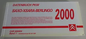 Manuales de Tablas Citroen Saxo/ Xsara/Berlingo Stand 2000 - Imagen 1 de 3