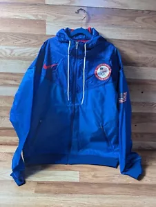 Nike Team USA Windrunner Woven Blue Hooded Jacket Men's Size Medium CK5813-455 - Picture 1 of 5