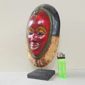 Ancien MASQUE Africain de Cote D'IVOIRE Yaouré - Old African Wooden Mask - Imagen 1 de 7