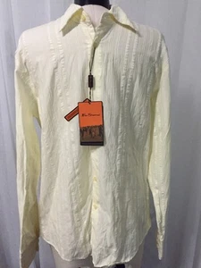 Ben Sherman Men's Shirt Cream Color Dress Casual Button Up Size Large New! - Picture 1 of 11