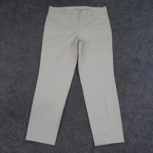 J Crew Pants Womens 4 Ivory Cafe Capri Flat Front Comfort Career Casual - Picture 1 of 12
