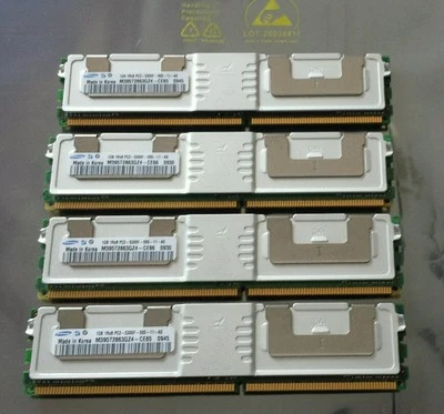 4GB (4x1GB) SAMSUNG 240 PIN Server RAM Memory 1RX8 PC2-5300F-555-11-A0 - Image 1 of 2