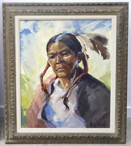 William A. BRIGL 1903-1990 "The Deer Hunter" 1954 Texas USA 51x61cm Sammlerstück - Bild 1 von 15