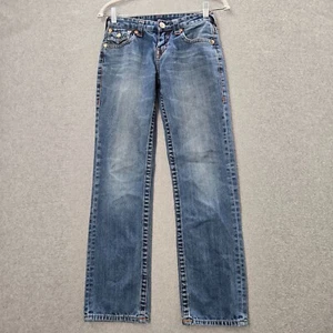 True Religion Girl Pants 14 Blue Denim Straight Single End Basic (27x28) - Picture 1 of 13