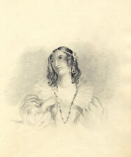 Portrait of a Young Lady with Ruffle Collar – Original c.1832 graphite drawing
