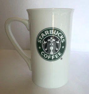 Starbucks 2006 großer Porzellan Kaffeebecher weiß/schwarz/grün Meerjungfrau Logo 12 Unzen  - Bild 1 von 8