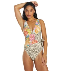 Johnny Was Printed Lagoon Leopard Faux Wrap One-Piece Swimsuit Size XL - Picture 1 of 5