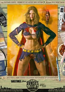 Supergirl SEXY Melissa Benoist Kara Danvers DC Comic Signed A3 Print Sunset City - Picture 1 of 15