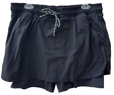 Athleta Trekkie Skort Black Adjustable Waist Zip Pockets Women’s Sz 16 798604