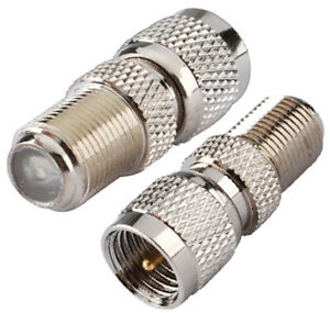 F Type Female to Mini-UHF Male RF Connector Adapter 2pcs