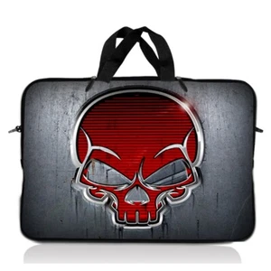 Funda para portátil de 11 pulgadas con asa para Asus HP Chromebook calavera roja - Imagen 1 de 3