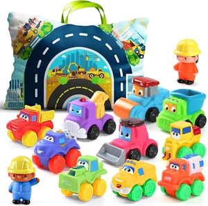 12 PCS Soft Rubber Car Toys for 1 2 Year Old Boy with Playmat/Storage Bag|1 2 Ye - Picture 1 of 6