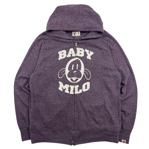 A BATHING APE (BAPE) Felpa con cappuccio e zip vintage Bape Baby Milo (media)