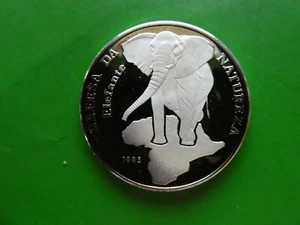 Guine Bissau, 10000 Pesos, 1993, Elefant, Silber, PP - Bild 1 von 2