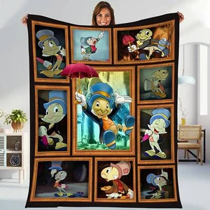 Pinocchio Fleece Blanket | Figaro Jiminy Cricket Pinocchio Blanket | Magic - Picture 1 of 4