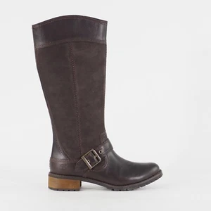 Womens Timberland EK Bethel Tall 8323A Brown Leather Side Zip Walking Boots - Picture 1 of 7